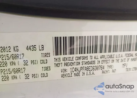 2014 Jeep Patriot Latitude from USA, damaged, VIN 1C4NJPFA8ED630764